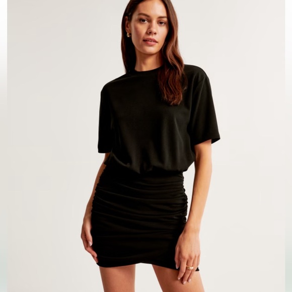 Abercrombie & Fitch Ruched Knit Mini Dress - Picture 1 of 11